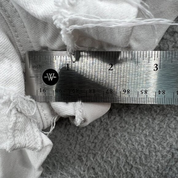Zara Trafaluc Womens Jean Shorts 4 White Denim Stretch Mid-Rise Cuffed Pockets - Picture 12 of 12